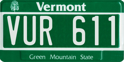VT license plate VUR611