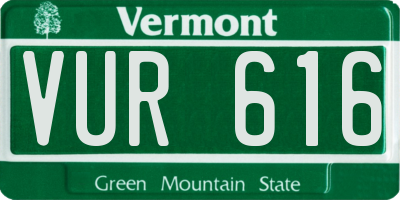 VT license plate VUR616