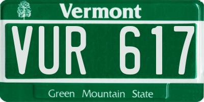 VT license plate VUR617
