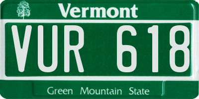 VT license plate VUR618