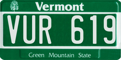 VT license plate VUR619