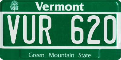 VT license plate VUR620
