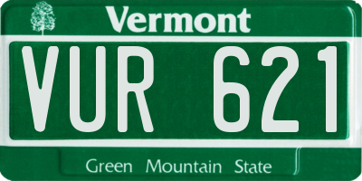 VT license plate VUR621
