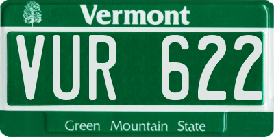 VT license plate VUR622