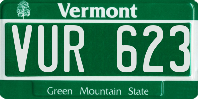 VT license plate VUR623
