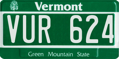 VT license plate VUR624