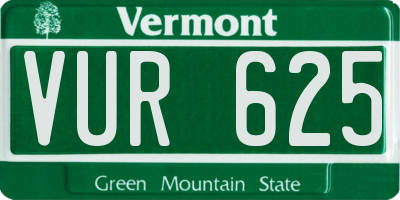 VT license plate VUR625
