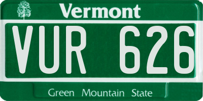 VT license plate VUR626