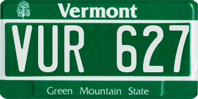 VT license plate VUR627