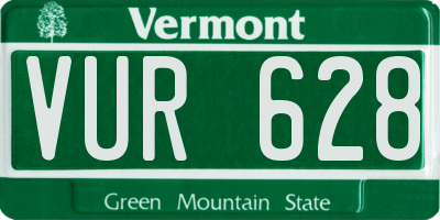 VT license plate VUR628
