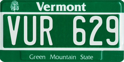 VT license plate VUR629