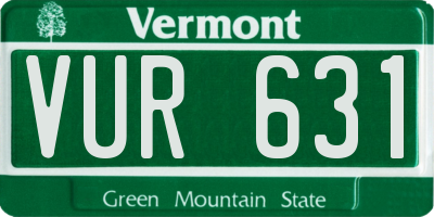 VT license plate VUR631