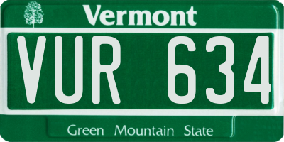 VT license plate VUR634