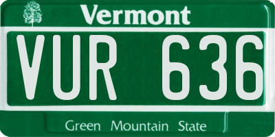 VT license plate VUR636