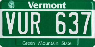 VT license plate VUR637