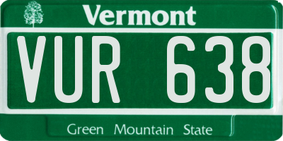 VT license plate VUR638