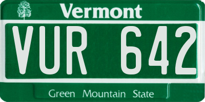 VT license plate VUR642