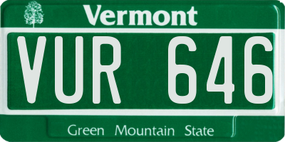 VT license plate VUR646