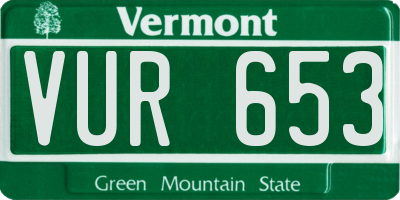 VT license plate VUR653