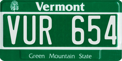VT license plate VUR654