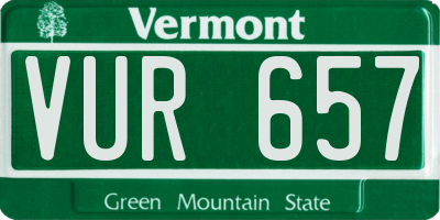 VT license plate VUR657