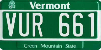 VT license plate VUR661