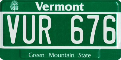 VT license plate VUR676