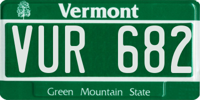 VT license plate VUR682