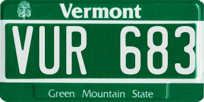 VT license plate VUR683