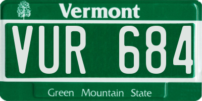 VT license plate VUR684