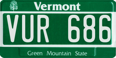VT license plate VUR686