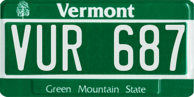 VT license plate VUR687