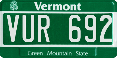 VT license plate VUR692