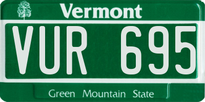 VT license plate VUR695