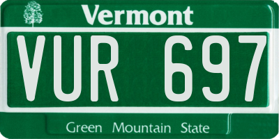 VT license plate VUR697