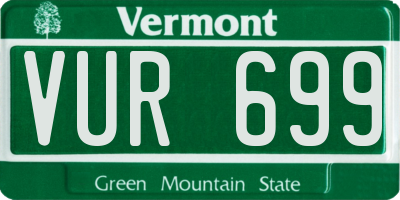 VT license plate VUR699