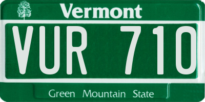 VT license plate VUR710