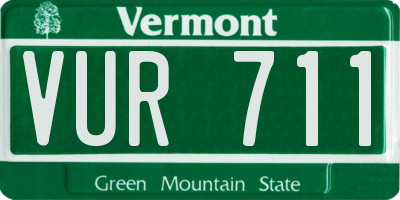 VT license plate VUR711