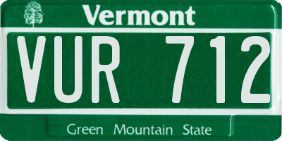 VT license plate VUR712