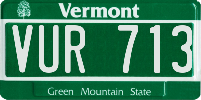 VT license plate VUR713