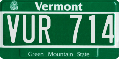 VT license plate VUR714