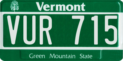 VT license plate VUR715