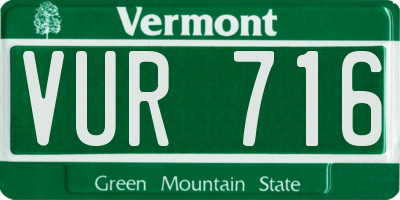 VT license plate VUR716