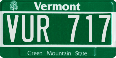 VT license plate VUR717