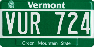 VT license plate VUR724