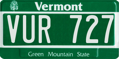 VT license plate VUR727