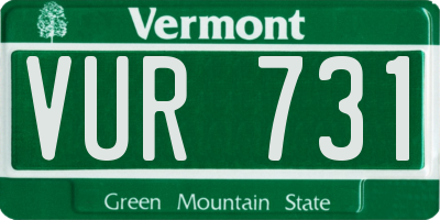 VT license plate VUR731