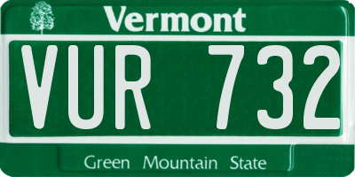 VT license plate VUR732