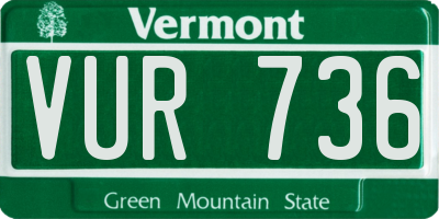 VT license plate VUR736