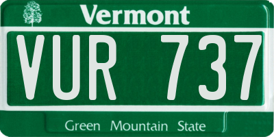 VT license plate VUR737
